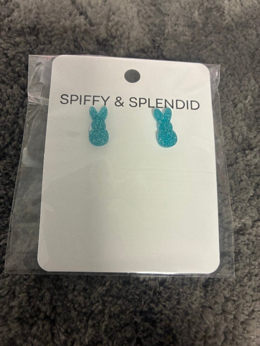 Spiffy and Splendid Blue Bunny Earrings